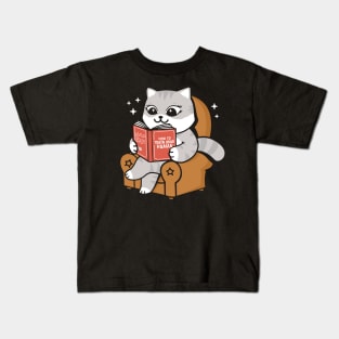 Cat Reading a Book - How To Train Your Human Kids T-Shirt